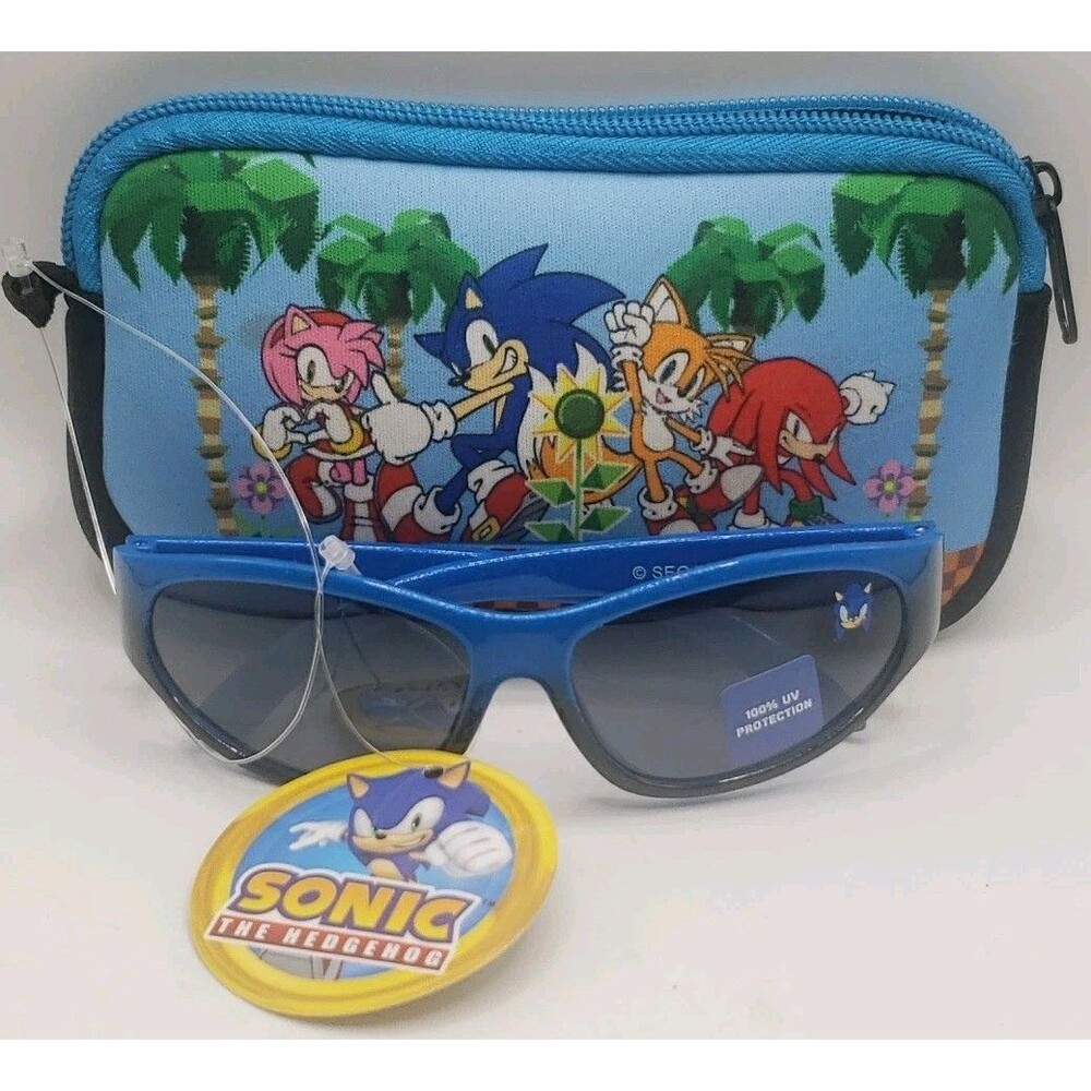 NEW SONIC The Hedgehog Kids Sunglasses With Soft Case - 100% UV Protection